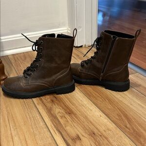 SO Dark Brown Lace-Up Ankle Boots